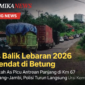 Kemacetan arus balik Lebaran 2026 di Betung Musi Banyuasin akibat truk patah as di Km 67 Palembang Jambi
